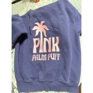 Bundle of 2 Pink Palm Puff Sweatshirts FLAWED. Blue XXS, Pink XS